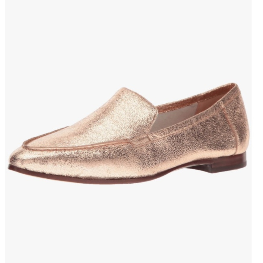Kate Spade New York Womens Carima Rose Gold Crackle Metallic Nappa 6 New Loafers - Picture 2 of 7